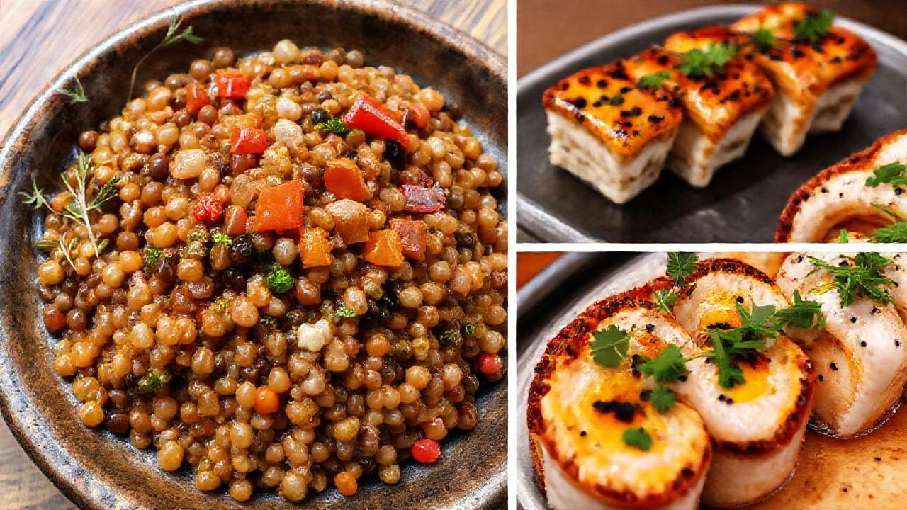Platos variados, colores cálidos y textura invitante
