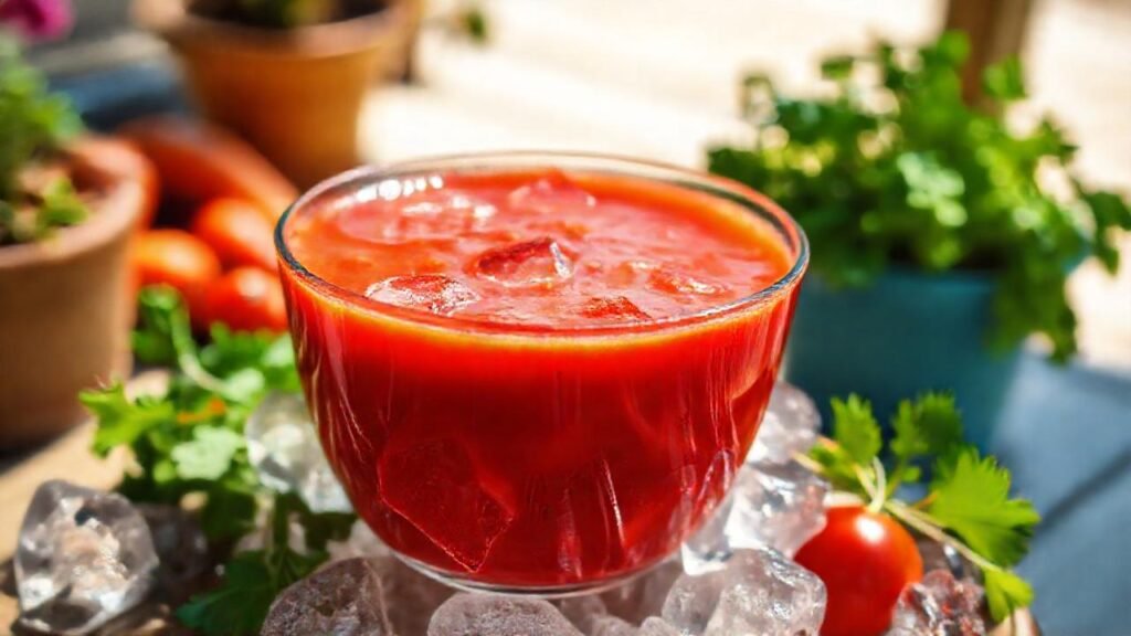 Gazpacho rojo fresco y apetitoso