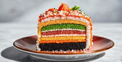 El sushi cake presenta una belleza minimalista