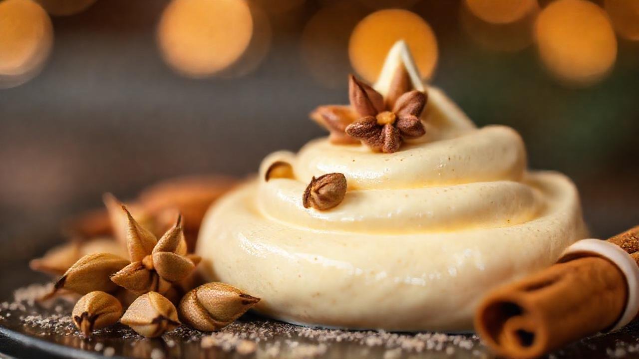 Especias aromáticas en mousse cremoso