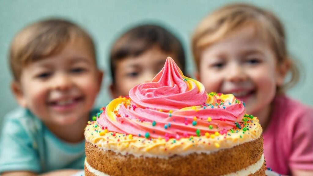 Un pastel alegre y delicioso ilumina rostros felices