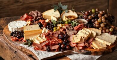 Una mesa rústica ofrece abundancia apetitosa