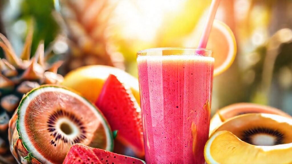 Un smoothie tropical brillante y refrescante