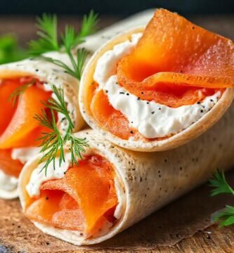 Rollitos de salmón apetitosos