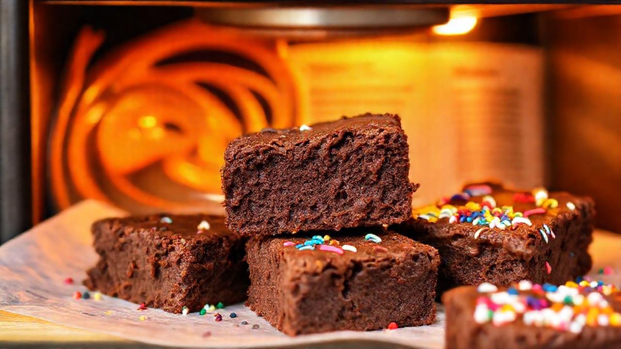 Brownies deliciosos, cálidos y decorados con alegría