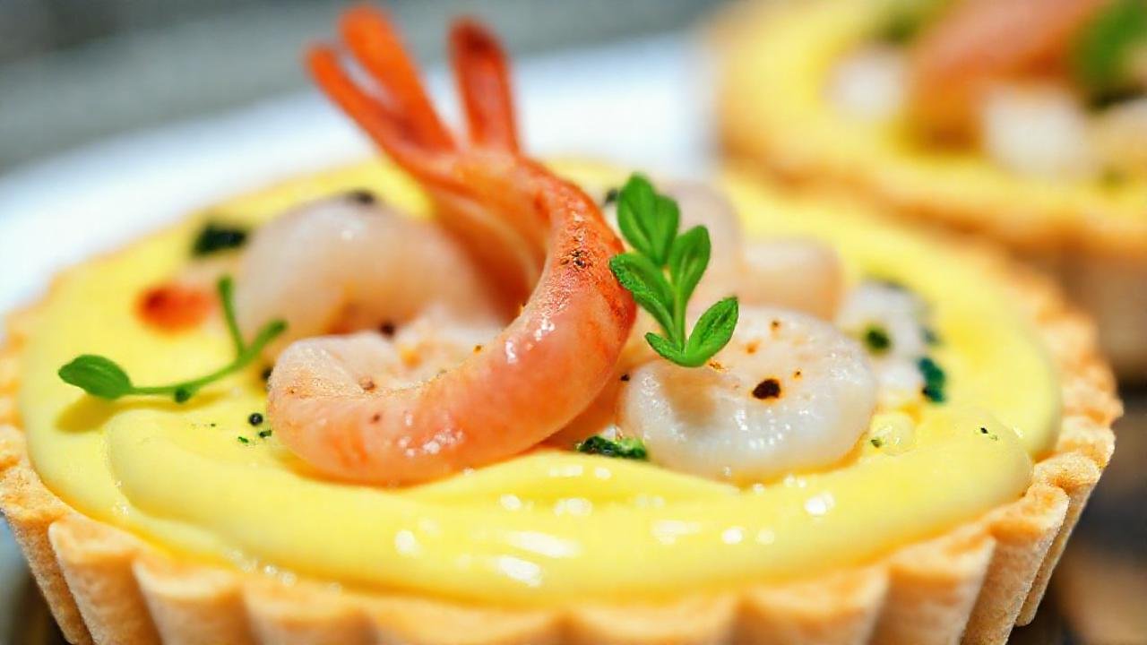 Ensalada de mariscos elegante y apetitosa