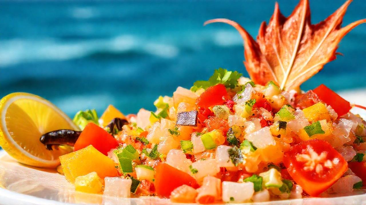 Ceviche tropical: frescura, color y sabor