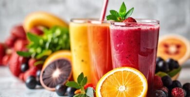 Batidos de frutas vibrantes