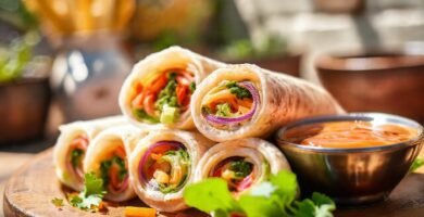 Rollitos de primavera mexicanos apetitosos y coloridos