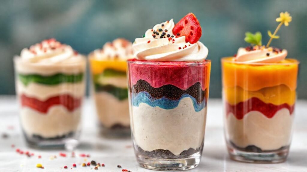 Postres asiáticos vibrantes y artísticos