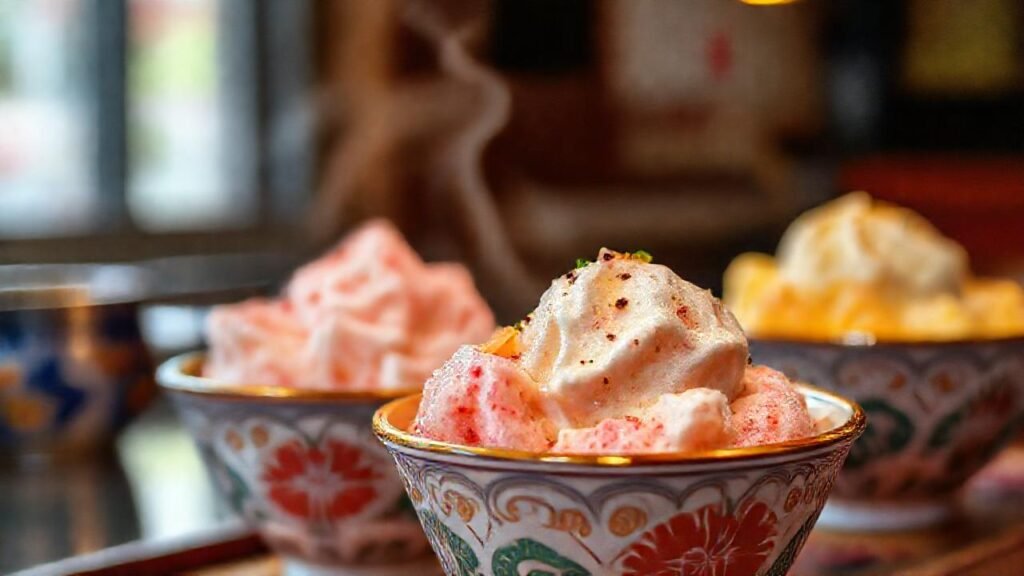 Helado asiático colorido y elegante