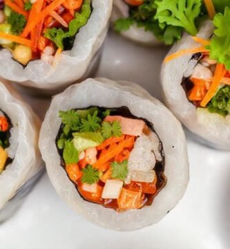 Rolls asiáticos apetitosos