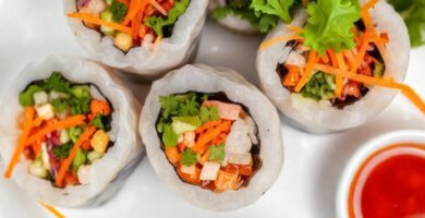 Rolls asiáticos apetitosos