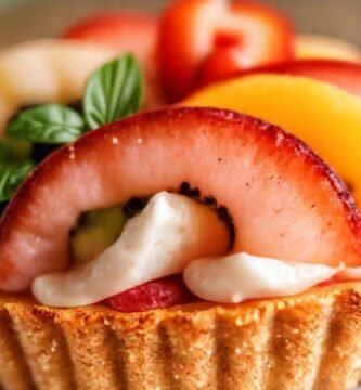Tarta elegante con frutas frescas