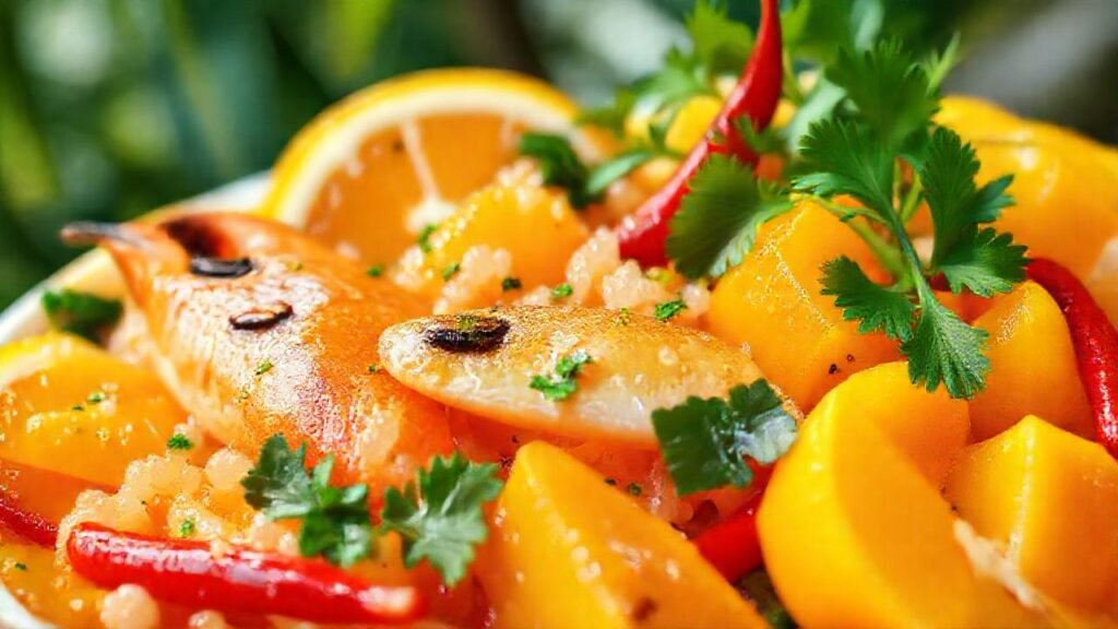 Deliciosa comida tropical brillante y fresca