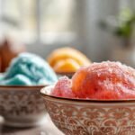 Helado asiático: colores vibrantes y textura fresca