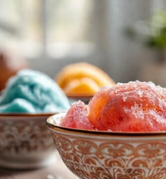 Helado asiático: colores vibrantes y textura fresca