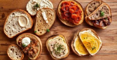 Una mesa rústica con alimentos tentadores