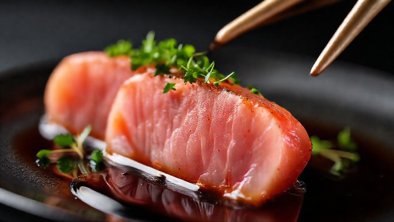 Un corte tataki japonés elegante y apetitoso