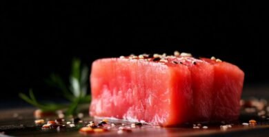 Salmón tataki rojo
