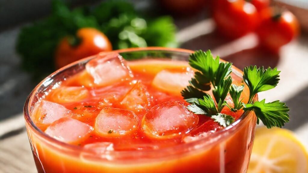 Gazpacho fresco y apetitoso en primer plano