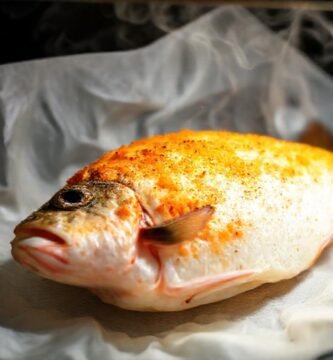 Parchamento de pescado al vapor