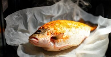 Parchamento de pescado al vapor
