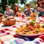 Un picnic alegre y colorido