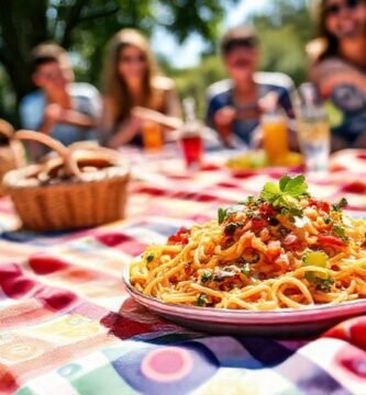 Un picnic alegre y colorido