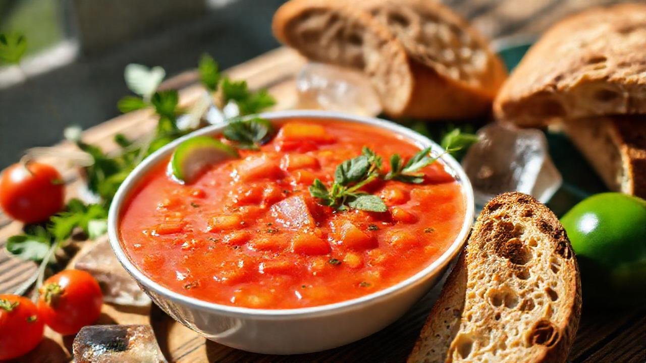 Un delicioso gazpacho fresco y apetitoso