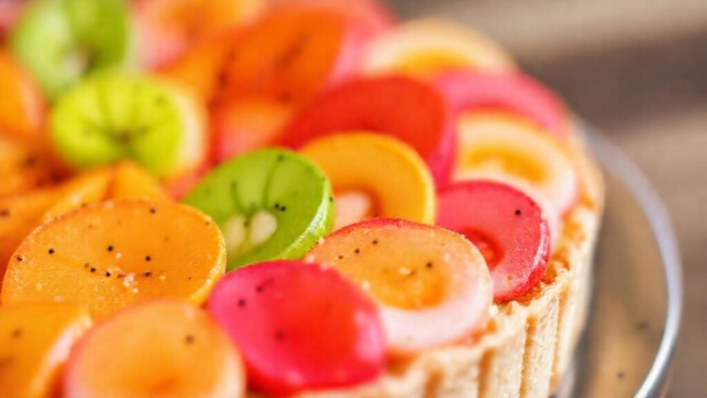 Tarta colorida y deliciosa