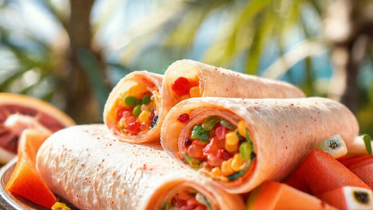 Rollitos coloridos y apetitosos, una explosión tropical