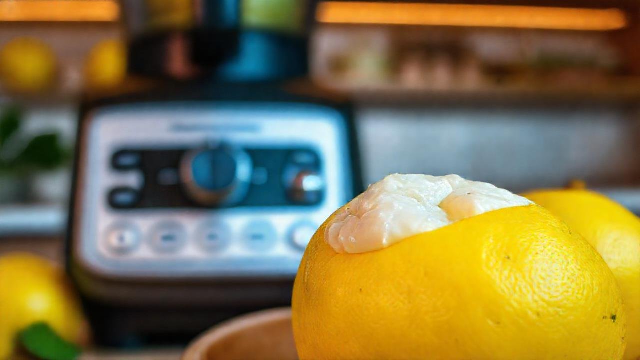 Yuzu cremoso, luz cálida en cocina