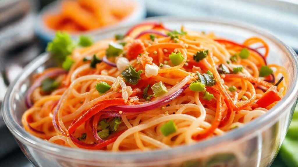 Ensalada de fideos frescos