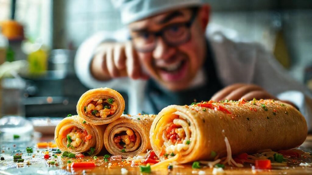 Chef frustrado crea comida vibrante y alegre