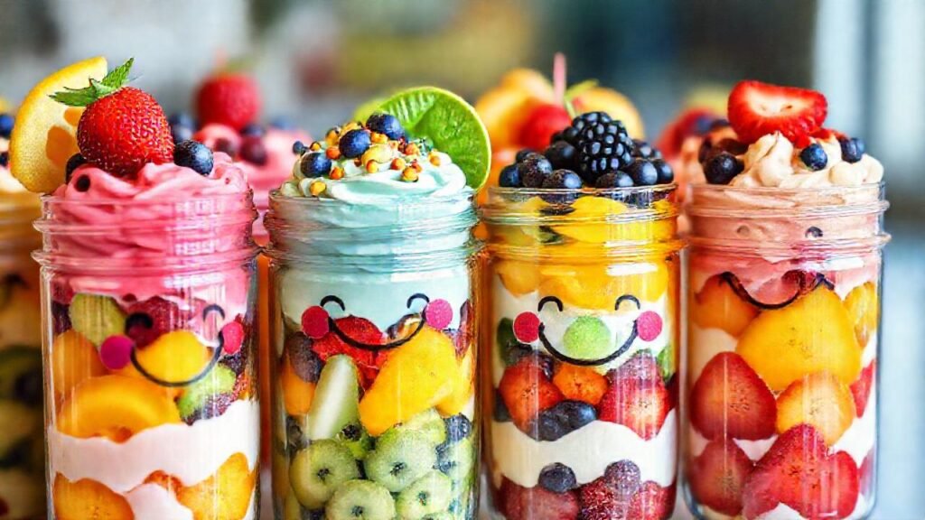 Parfaits de frutas vibrantes