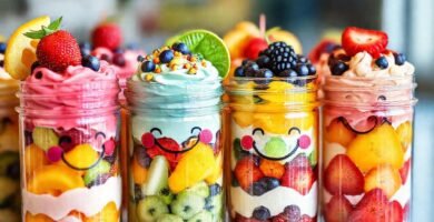Parfaits de frutas vibrantes