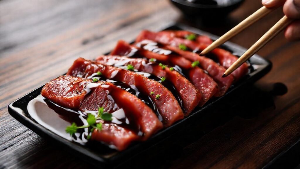 Carne Wagyu con salsa de soya