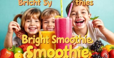 Batido alegre con frutas coloridas