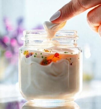 Un tarro de crema artesanal brillante