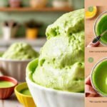 Helado matcha vibrante