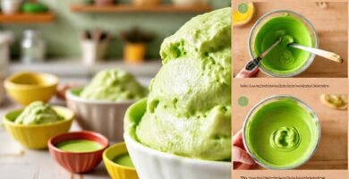 Helado matcha vibrante