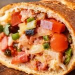 Un rollo de ensaladas frescas y apetitosas