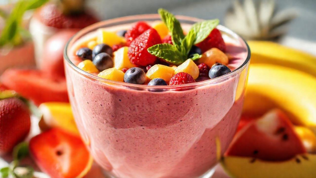 Batido colorido, saludable y apetitoso