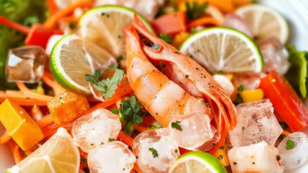 Ensalada de mariscos brillante y refrescante