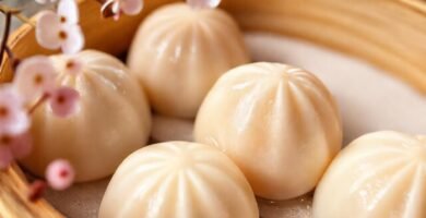 Mochi japonés reluciente