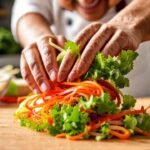 Chef prepara verduras perfectas paso a paso