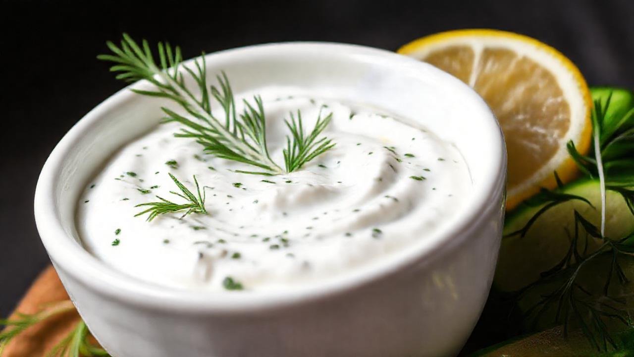 Un tzariki fresco y apetitoso en cerámica