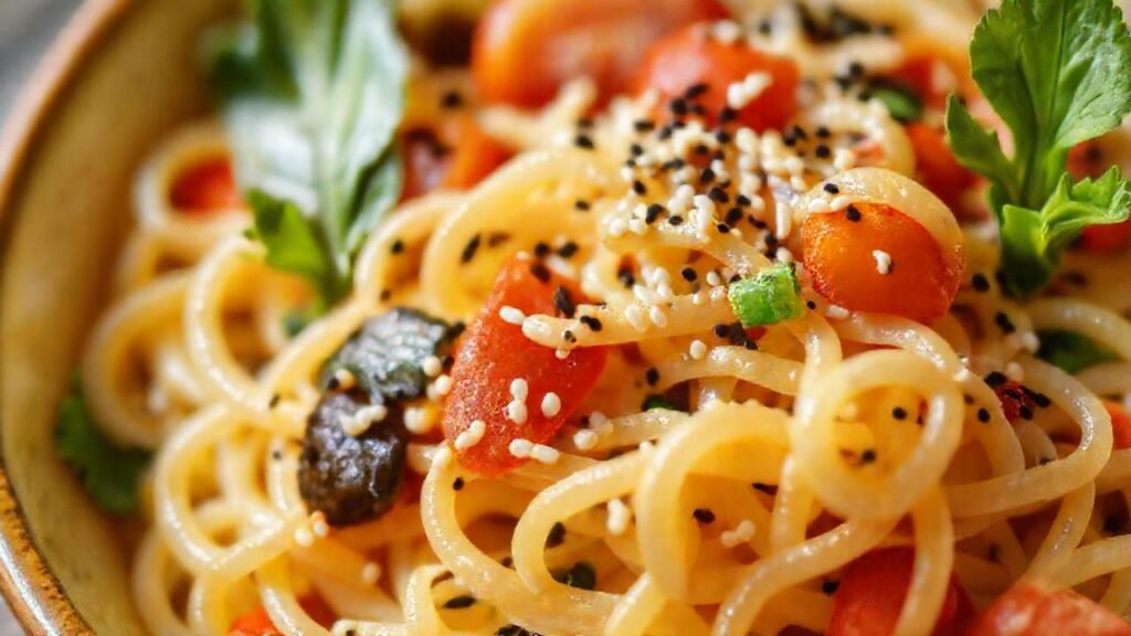 Ensalada brillante y apetitosa destaca