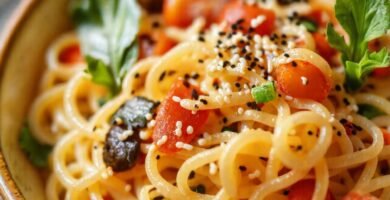 Ensalada brillante y apetitosa destaca